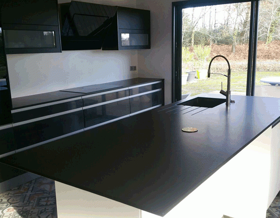 Aquitaine Granit Lacanau de Mios Arcachon Bordeaux cuisine granit noir zimbabwe cuir